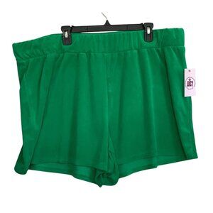 Juicy Couture Terry Cloth Green Shorts 3X Cotton Blend Relaxed Fit NEW NWT
